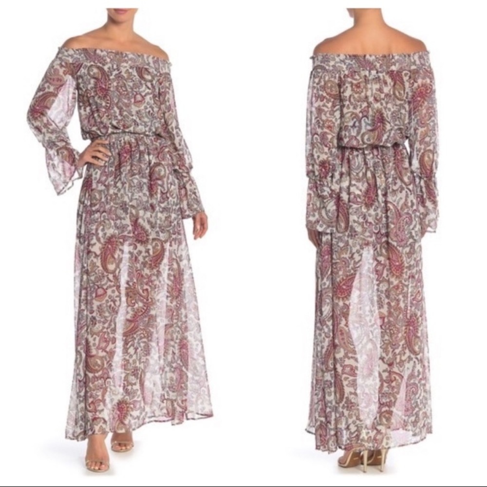 Show Me‎ Your Mumu Wanda Off-the-Shoulder Maxi Dress Paisley Women’s Sz Small